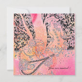 ROMANTISCHE LIEBER, ROMANCE IN PINK FUCHSIA GLITZE EINLADUNG (Vorderseite)