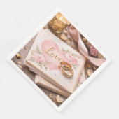 Romantische Liebes-Hochzeitsthematik-Papiertücher- Serviette (Ecke)