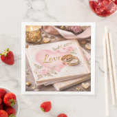 Romantische Liebes-Hochzeitsthematik-Papiertücher- Serviette (Beispiel)