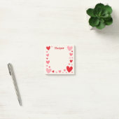 Romantische Liebes-Notizzettel mit personalisierte Post-it Klebezettel (Büro)