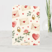 Romantische Liebesbriefe Herzen Valentinstag Karte (Rückseite)