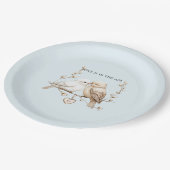 Romantische Liebesgeburten Hochzeit Pappteller (Schrägansicht)