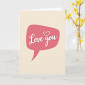 Romantische Liebesgrüße-Script-Herzkarte Karte (Gelbe Blume)