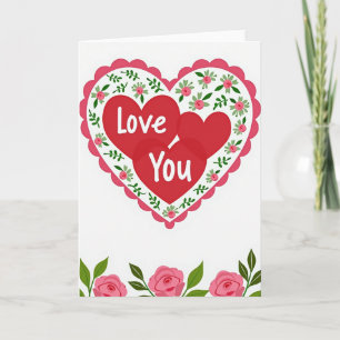 Romantische Liebeskarte mit Rose Karte