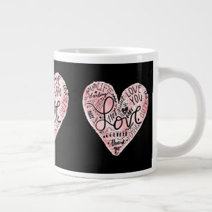 Romantische Liebestypografie Herz Jumbo-Tasse