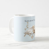 Romantische Liebesvögel Herz Kaffeetasse (Vorderseite Links)