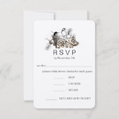 Romantische Liebesvögel Woodpecker Wedding RSVP Einladung (Vorderseite)