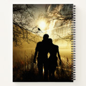 Romantische Liebhaber Silhouette bei Sonnenunterga Notizblock (Rückseite)