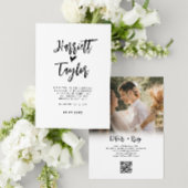 Romantische liebliche Herz-Script-Foto QR Code Hoc Einladung