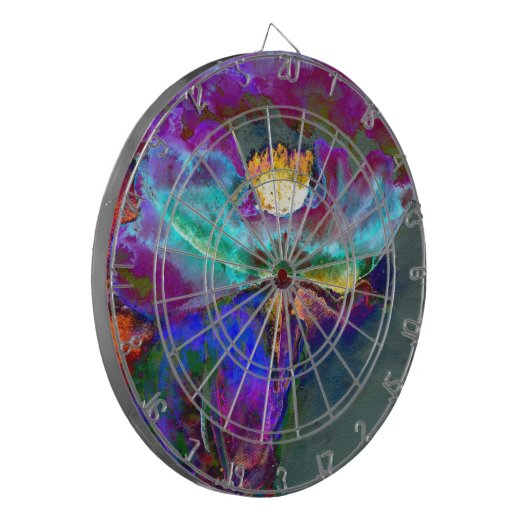 Romantische lila aquamarine Blume Dartscheibe (Vorderseite Links)