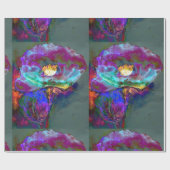 Romantische lila aquamarine Blume Geschenkpapier (Flach)