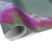 Romantische lila aquamarine Blume Geschenkpapier (Rolleneckpunkt)