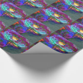 Romantische lila aquamarine Blume Geschenkpapier (Ecke)