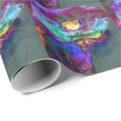 Romantische lila aquamarine Blume Geschenkpapier (Rolleneckpunkt)