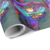 Romantische lila aquamarine Blume Geschenkpapier (Rolleneckpunkt)