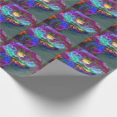 Romantische lila aquamarine Blume Geschenkpapier (Ecke)