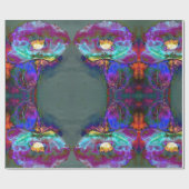 Romantische lila aquamarine Blume Geschenkpapier (Flach)