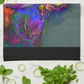 Romantische lila aquamarine Blume Geschirrtuch (Gefaltet)