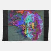 Romantische lila aquamarine Blume Geschirrtuch (Horizontal)