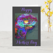 Romantische lila aquamarine Blume Karte (Gelbe Blume)