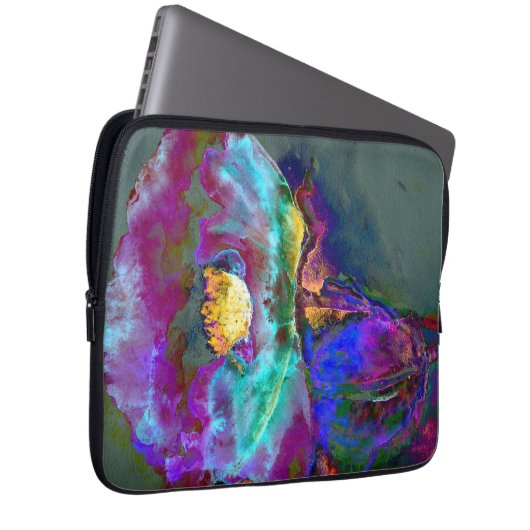 Romantische lila aquamarine Blume Laptopschutzhülle (Vorne Rechts)