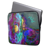 Romantische lila aquamarine Blume Laptopschutzhülle (Vorderseite Links)