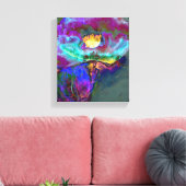 Romantische lila aquamarine Blume Leinwanddruck (Insitu (Wohnzimmer))