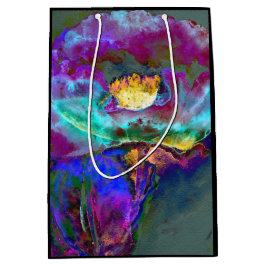 Romantische lila aquamarine Blume Mittlere Geschenktüte