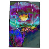 Romantische lila aquamarine Blume Mittlere Geschenktüte (Rückseite)