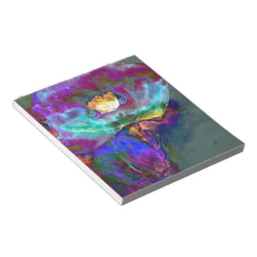 Romantische lila aquamarine Blume Notizblock (angewinkelt)