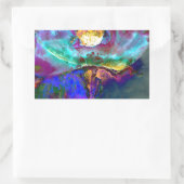 Romantische lila aquamarine Blume Rechteckiger Aufkleber (Tasche)