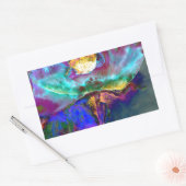 Romantische lila aquamarine Blume Rechteckiger Aufkleber (Umschlag)