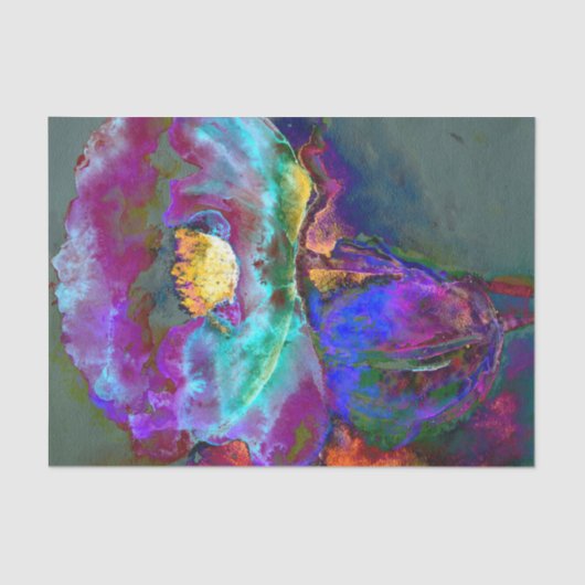 Romantische lila aquamarine Blume Seidenpapier (Vorderseite)