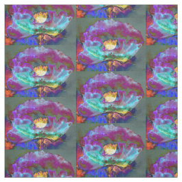 Romantische lila aquamarine Blume Stoff