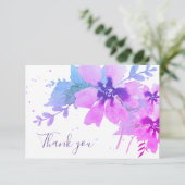 Romantische Lila Aquarellblume Dankeschön Karte (Stehend Vorderseite)
