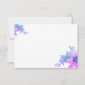 Romantische Lila Aquarellblume Dankeschön Karte (Rückseite)