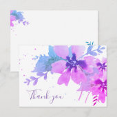 Romantische Lila Aquarellblume Dankeschön Karte (Vorne/Hinten)