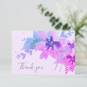 Romantische Lila Aquarellblume Dankeschön Karte (Stehend Vorderseite)