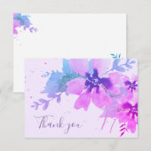Romantische Lila Aquarellblume Dankeschön Karte (Vorne/Hinten)