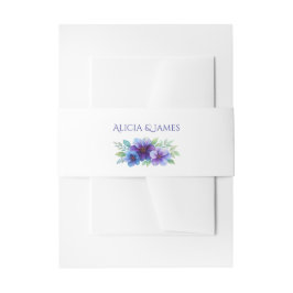 Romantische Lila Blaue Botanische Wasserfarbenhoch Einladungsbanderole