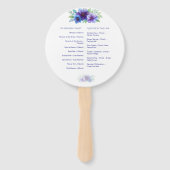 Romantische Lila Blaue Botanische Wasserfarbenhoch Fächer (Rückseite)