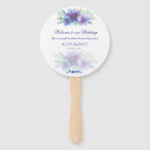 Romantische Lila Blaue Botanische Wasserfarbenhoch Fächer (Vorderseite)