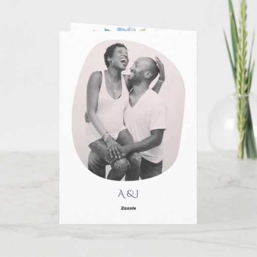 Romantische Lila Blaue Botanische Wasserfarbenhoch Programm (Rückseite)