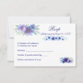 Romantische Lila Blaue Botanische Wasserfarbenhoch RSVP Karte (Vorderseite)