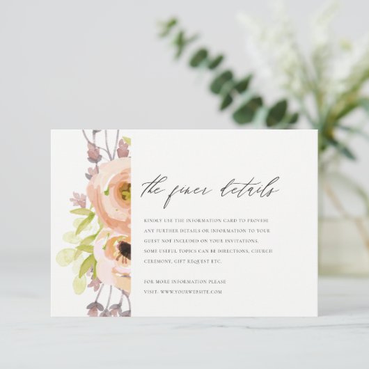 ROMANTISCHE, LILA, BLUE FLOTTENINFORMATION EINLADUNG (Stehend Vorderseite)