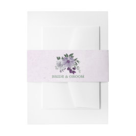 Romantische lila Blume Grüne Hochzeit Einladungsbanderole