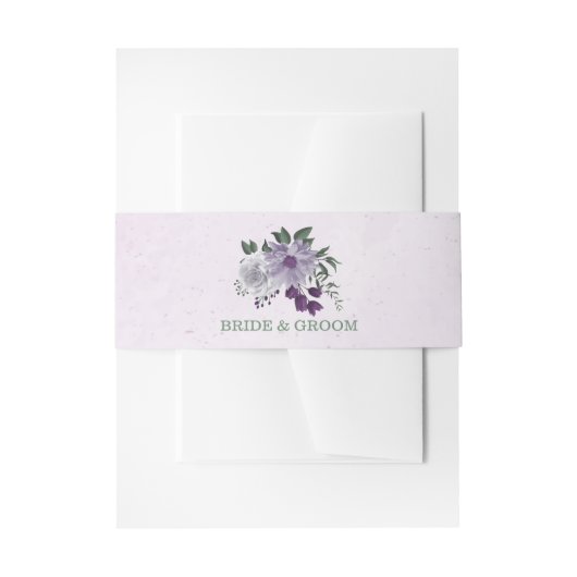 Romantische lila Blume Grüne Hochzeit Einladungsbanderole (Vorderseite Beispiel)