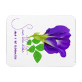 Romantische Lila Blume Speichern Sie das Datumsmag Magnet (Horizontal)