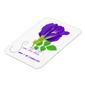 Romantische Lila Blume Speichern Sie das Datumsmag Magnet (Linke Seite)