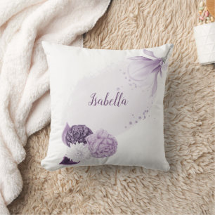 romantische lila Blumen botanisch  Kissen